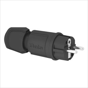 Enchufe aéreo SCHUKO 32 A 2P+T 250 V NEGRO IP44 — BALS