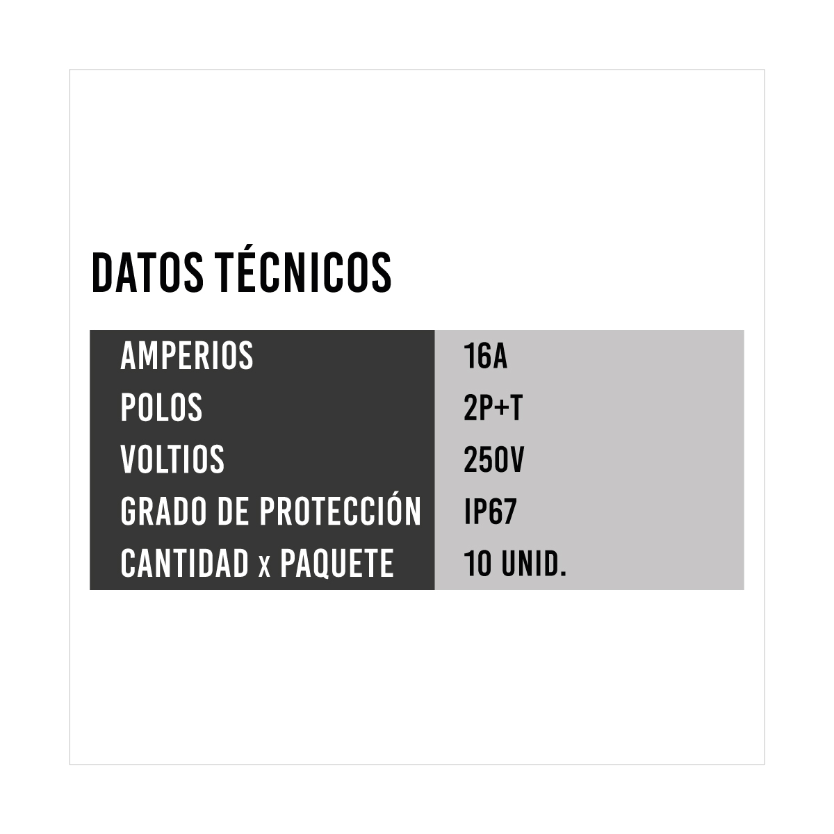Enchufe Schuko 16 A 2P+T 250 V AZUL IP68 — BALS - Imagen 2
