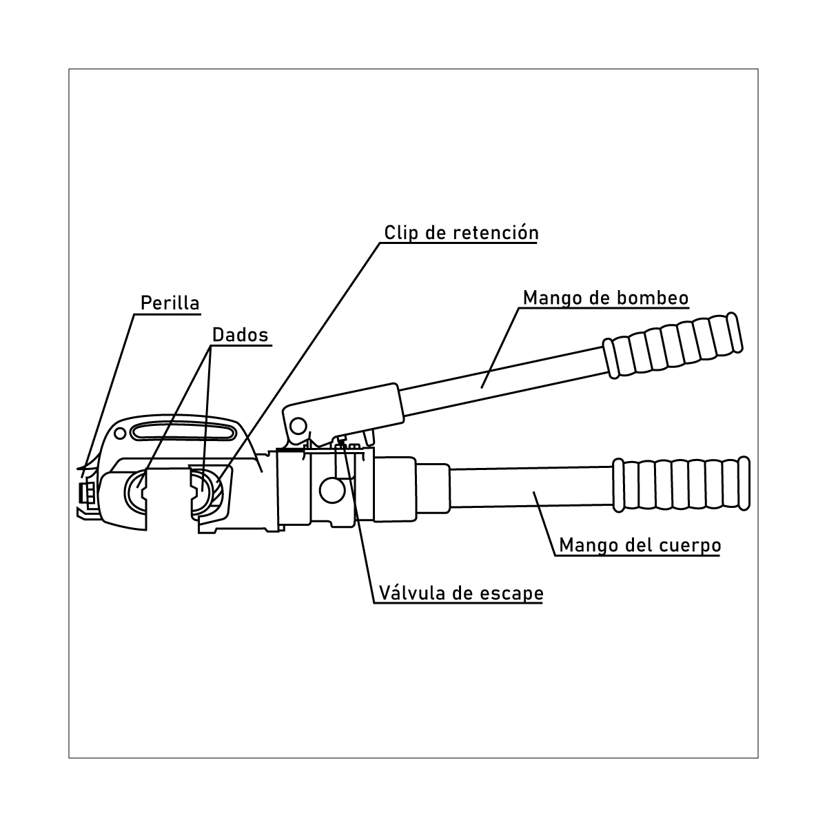 Prensa terminal hidráulica para cobre 50 a 400 mm² 126 kN — STARKER CYO-510B - Imagen 3