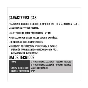Variabox 2 TOMAS 380 V DE 32A 3P +T 2 TOMA 16A2P+T 250 V — BALS